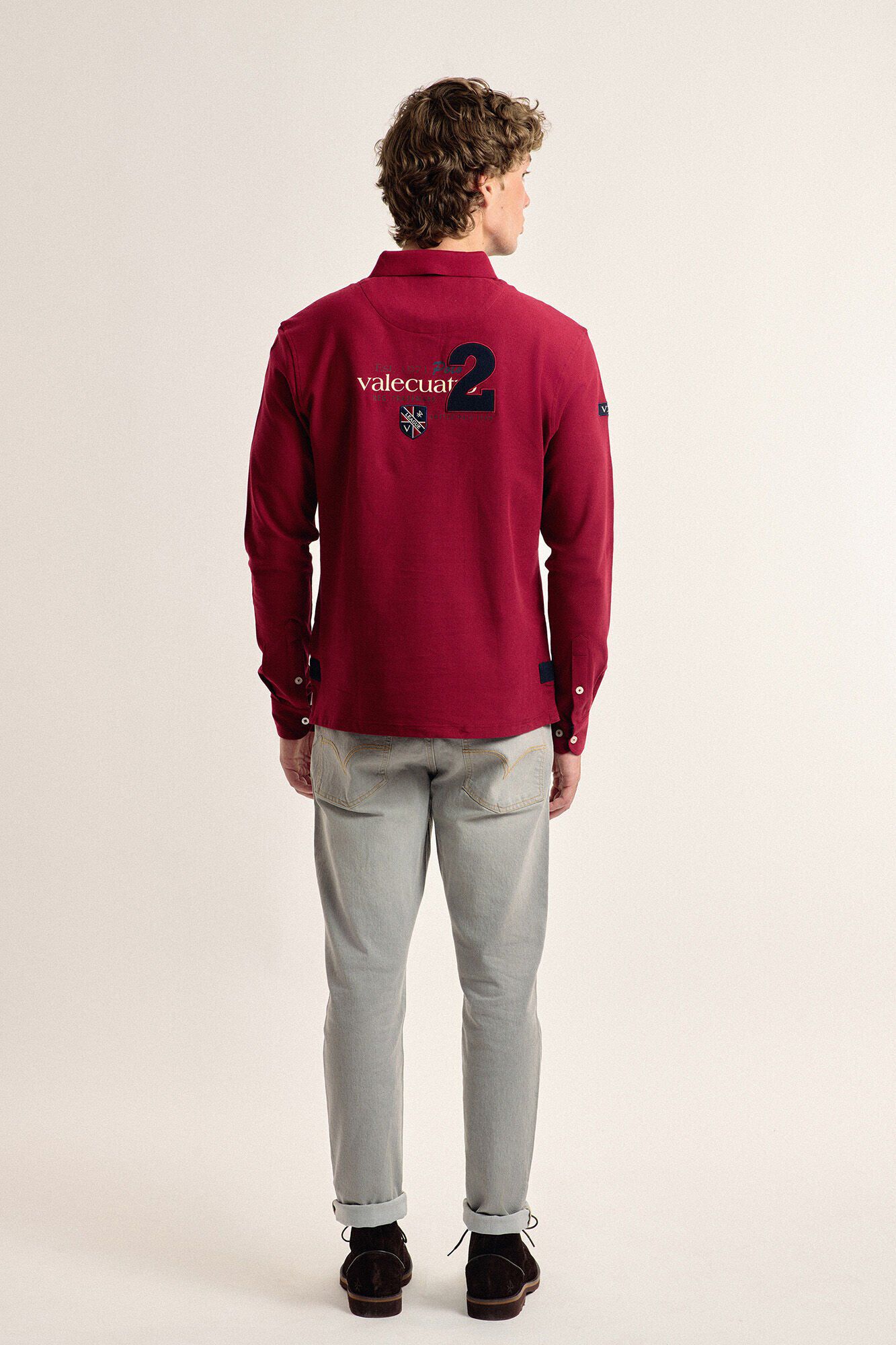 Valecuatro Valecuatro men's burgundy polo shirt Maroon