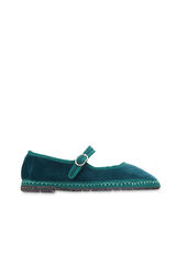 Cortefiel Velvet Mary Janes Dark green