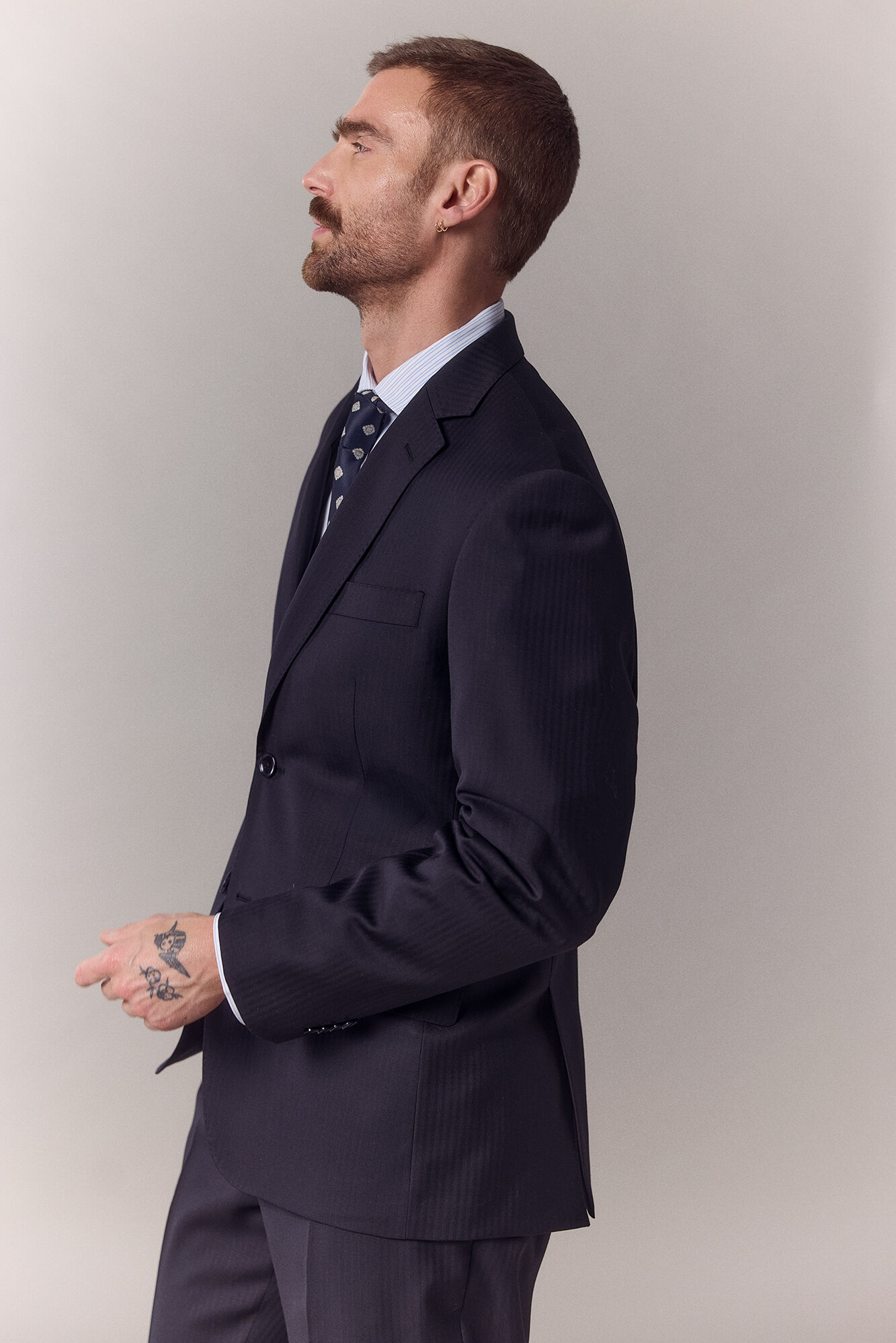 OOTO Blazer de fato espiga Azul