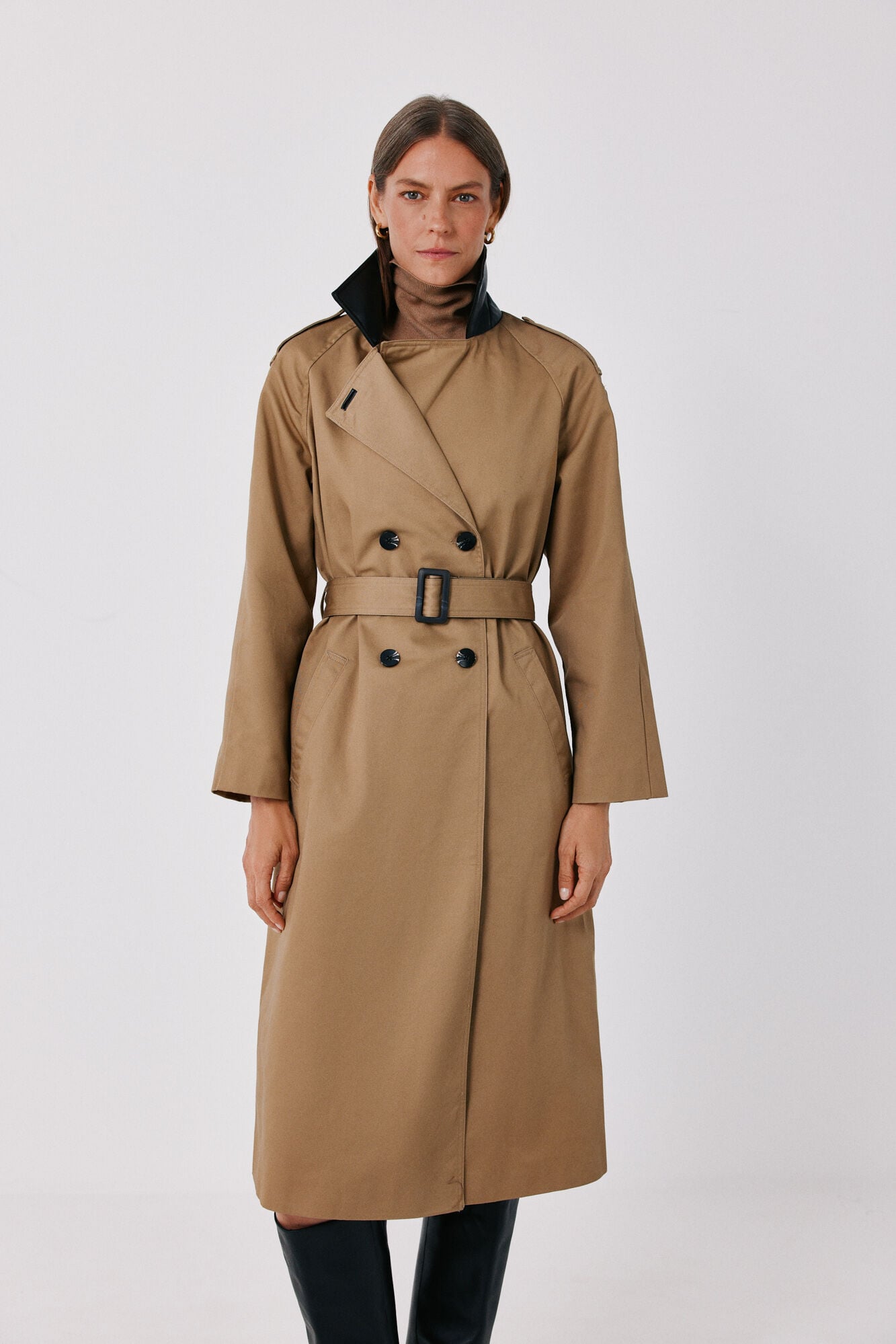 Cortefiel Long trench Beige