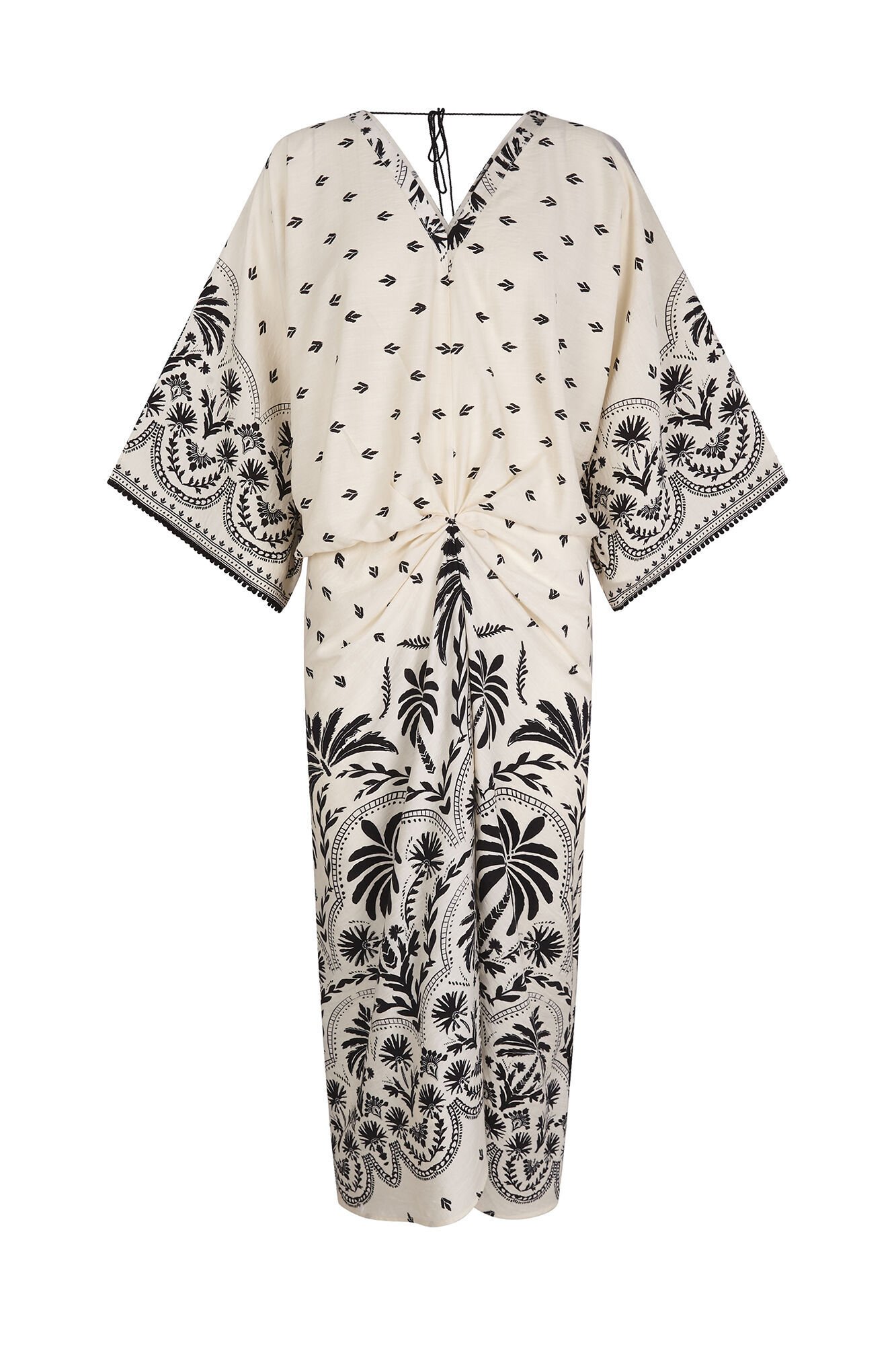 Cortefiel Vestido estampado com franzidos Impress&atilde;o