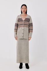 Cortefiel Knit midi skirt Ivory