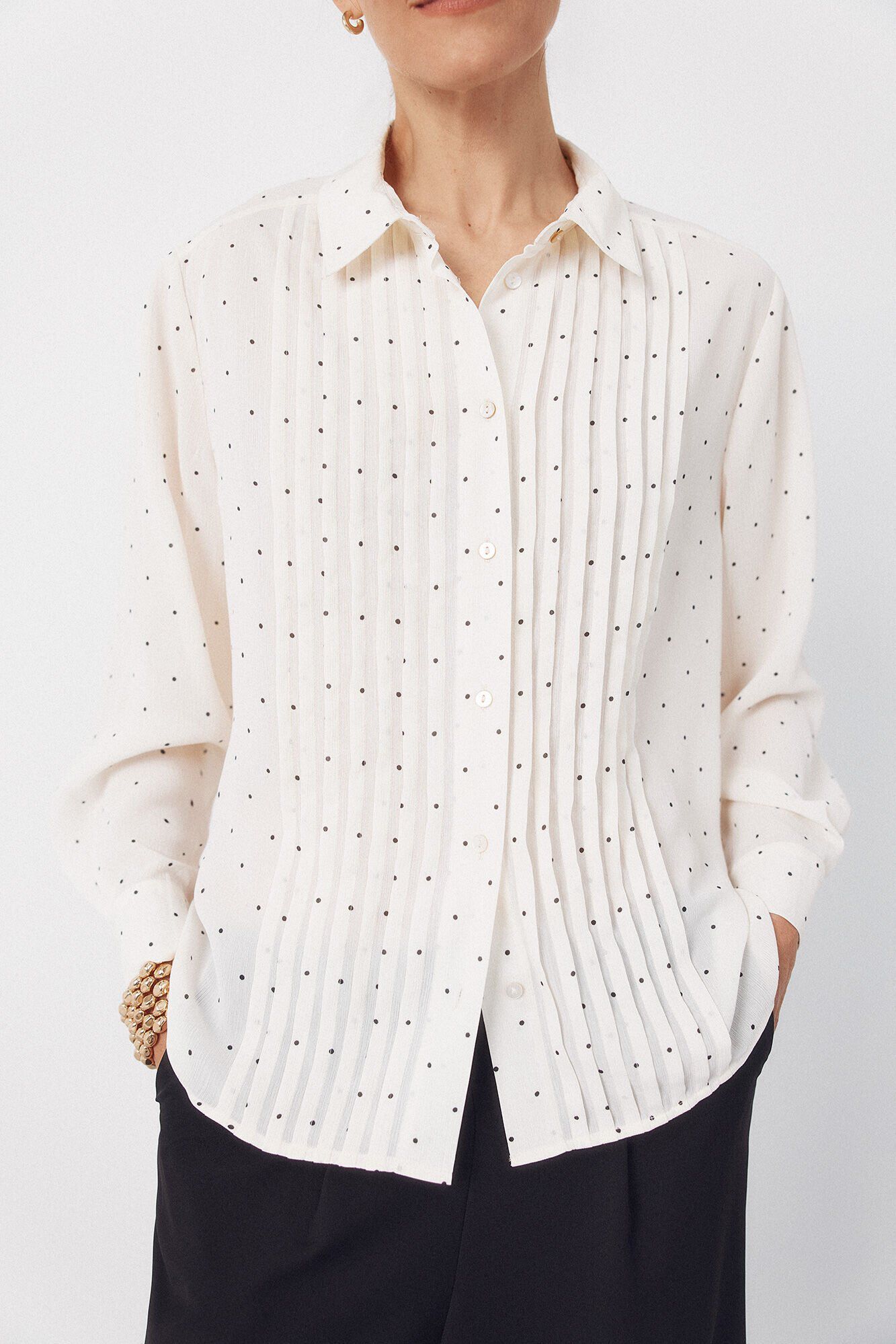Cortefiel Plaid printed shirt Printed white