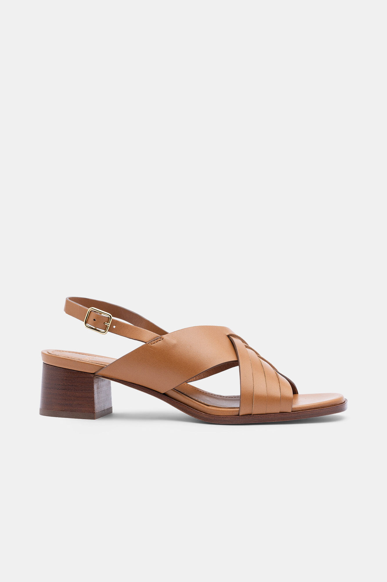Lottusse Plain brown leather sandals Brown