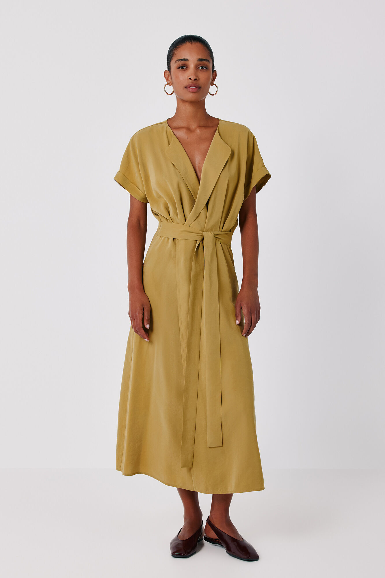 Cortefiel Wrap tencel dress