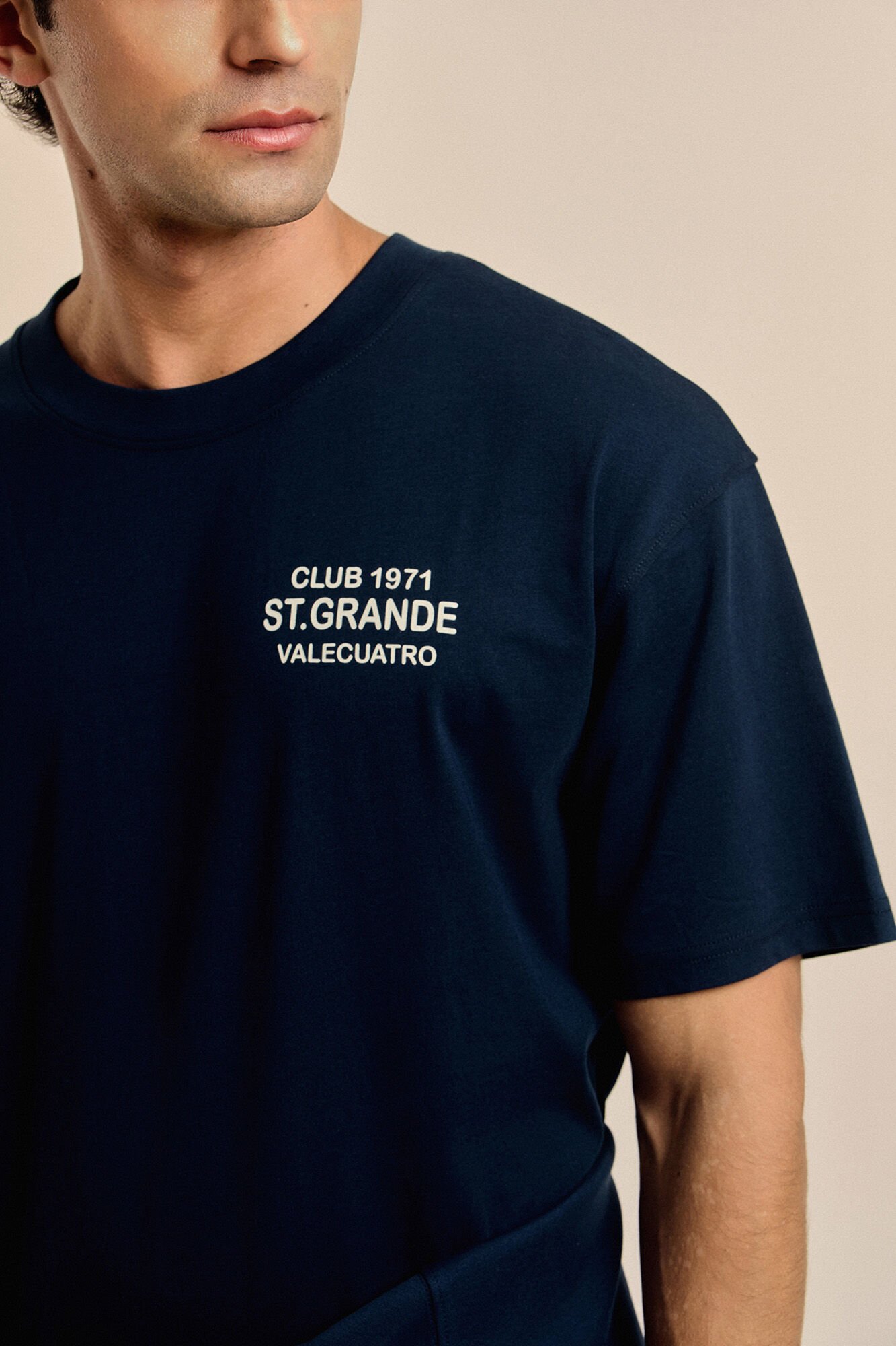 Valecuatro Oversized text t-shirt Navy