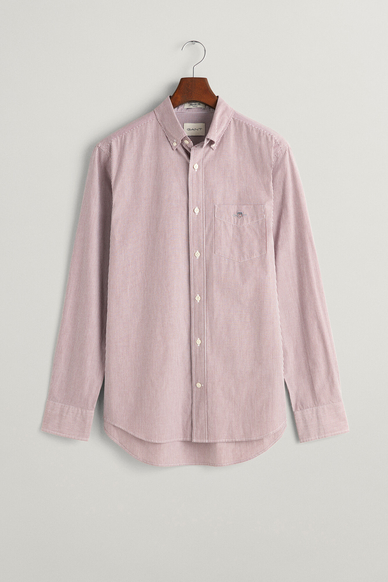 Gant Camisa de popelina &agrave;s riscas largas de corte regular