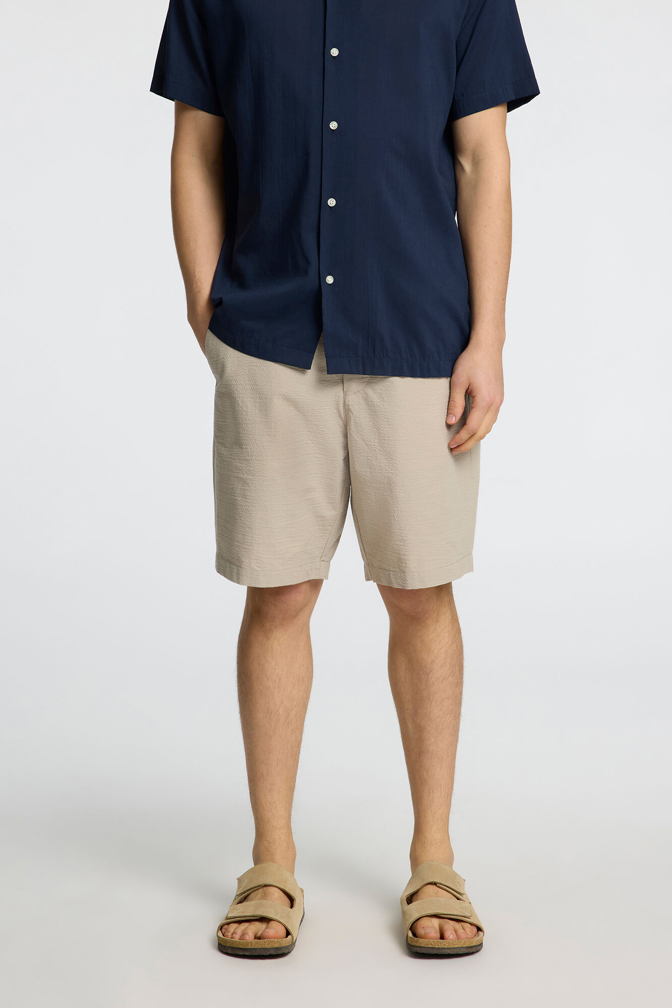 Selected Bermuda Seersucker Cinzento