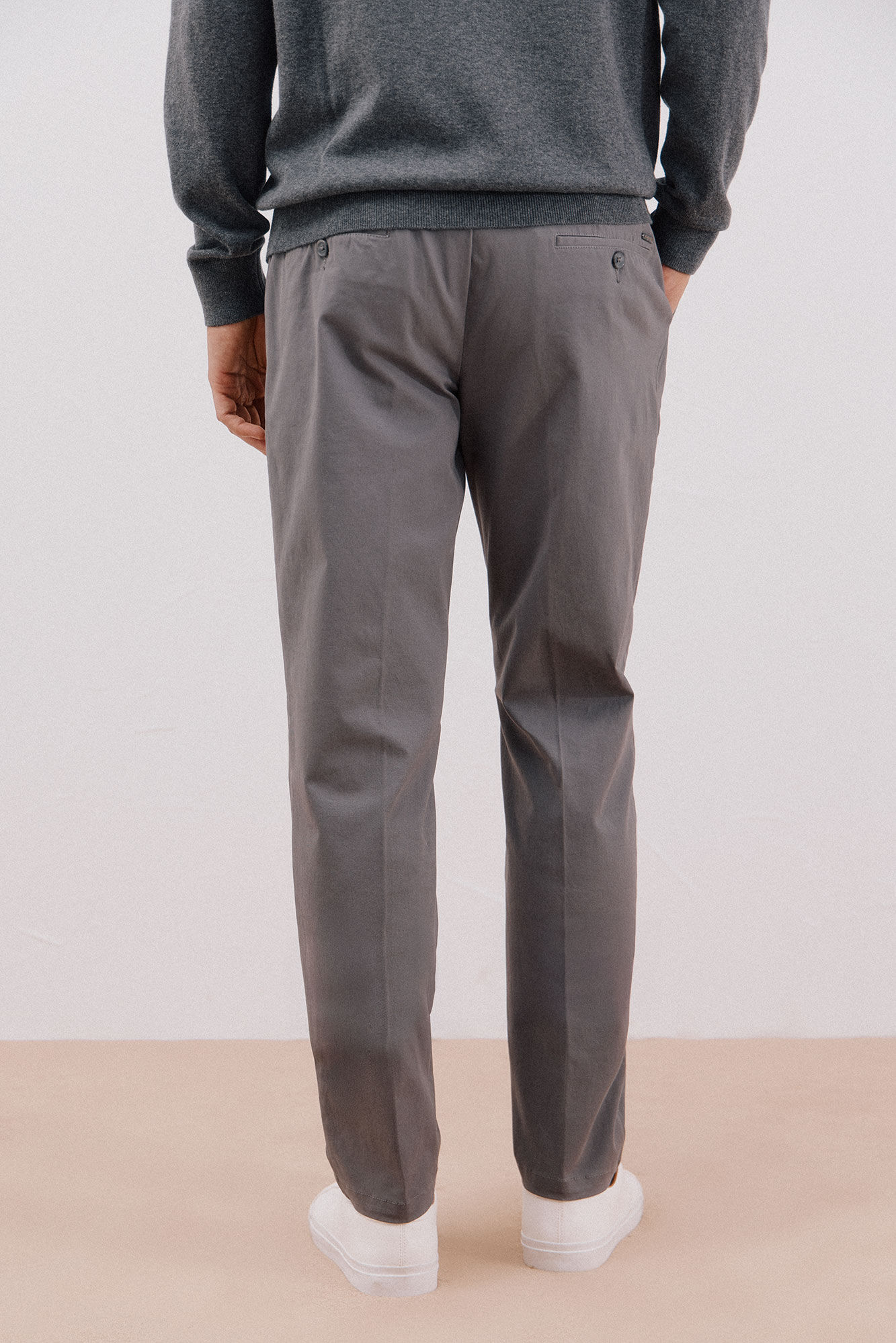Cortefiel Tapered fit comfort chinos pants Grey