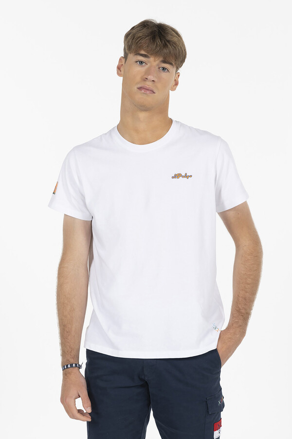 Cortefiel Camiseta logo estampado formas Blanco