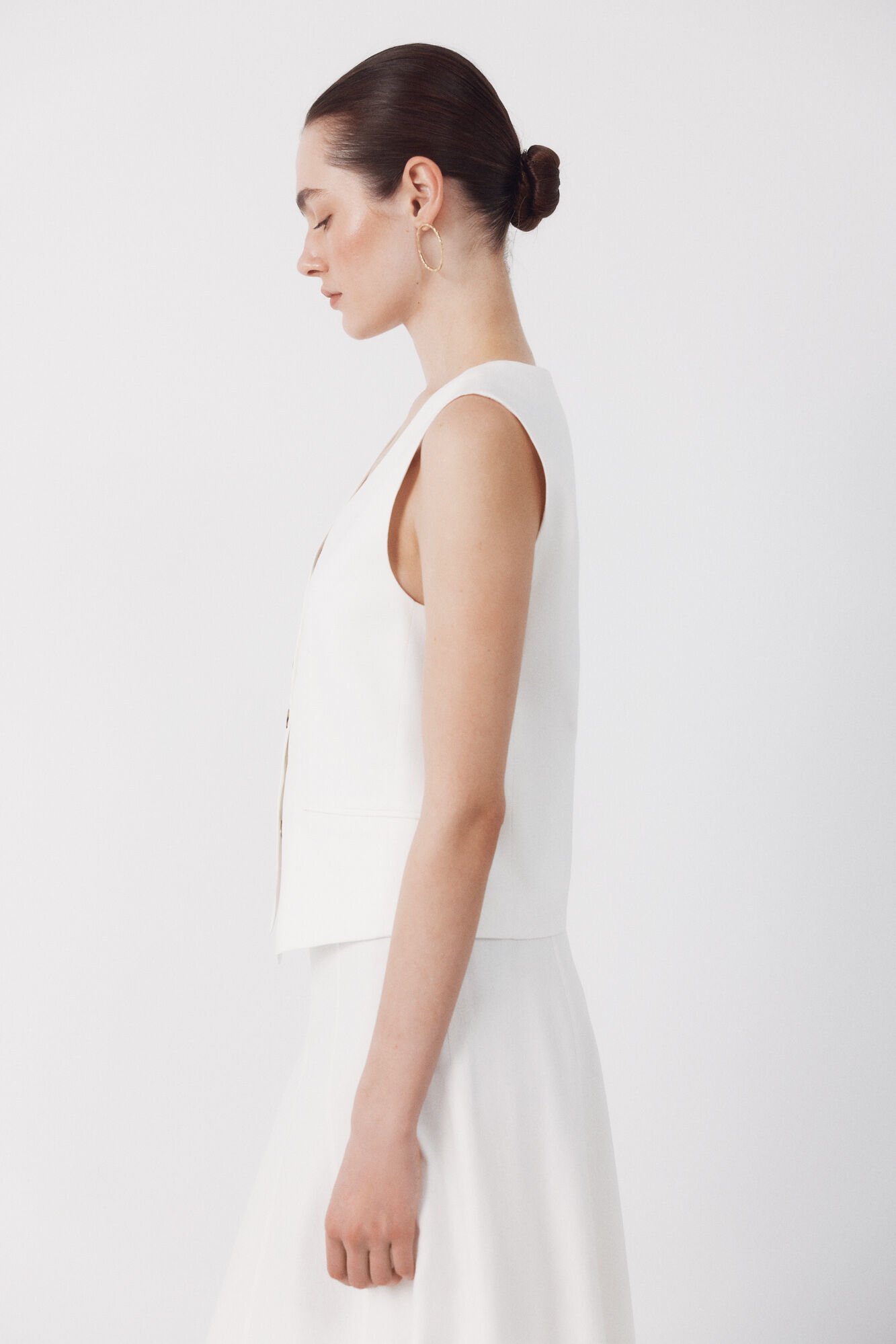 Cortefiel Tailored waistcoat White