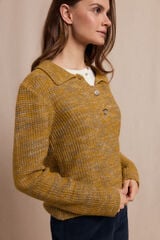 Slowlove Jersey polo jaspeado Dorado