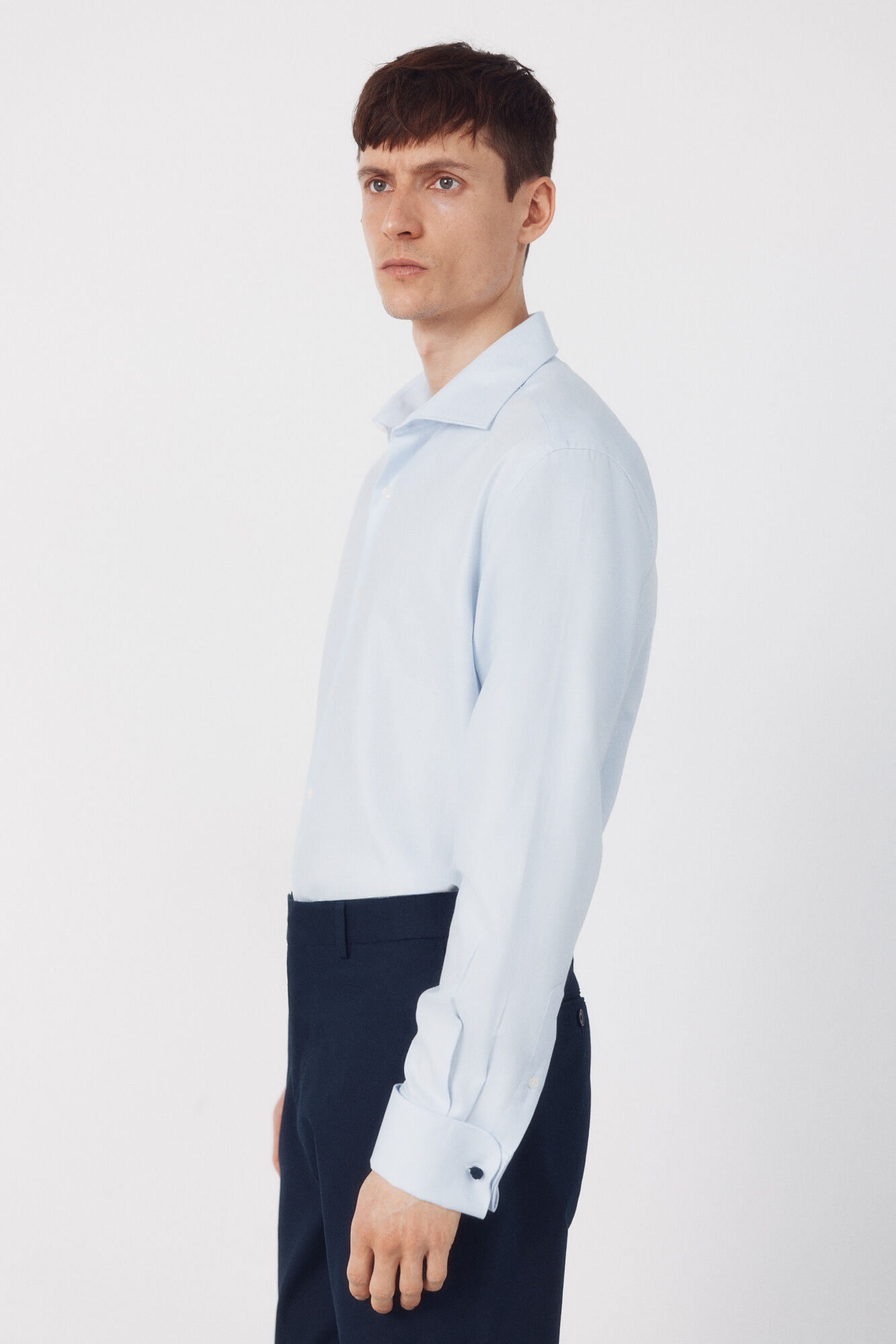 Cortefiel Plain easy-iron dress shirt Blue