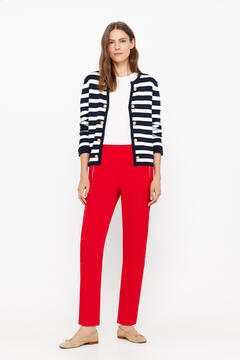 Cortefiel Skinny trousers with zips Red