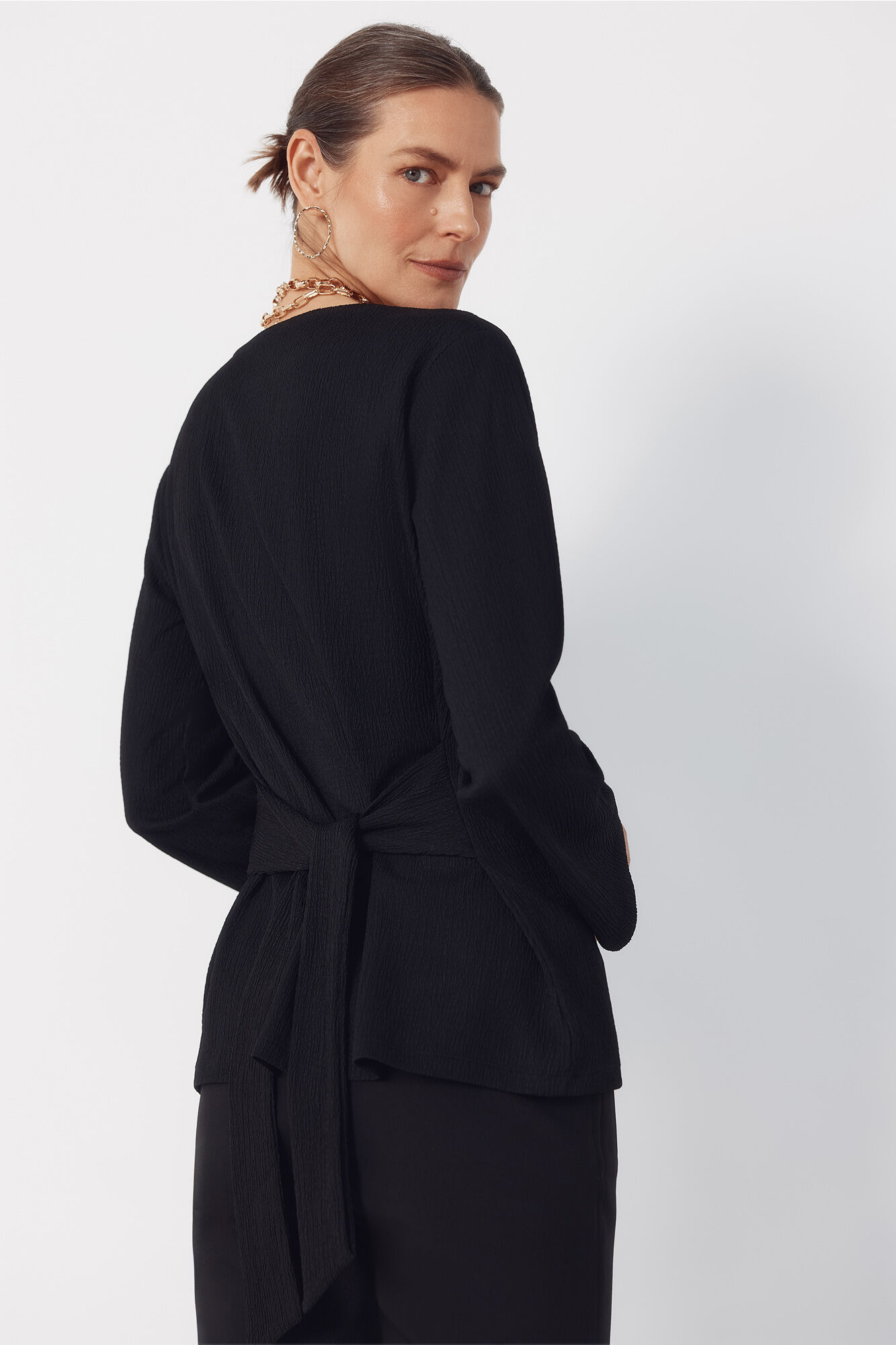 Cortefiel Front knot top Black