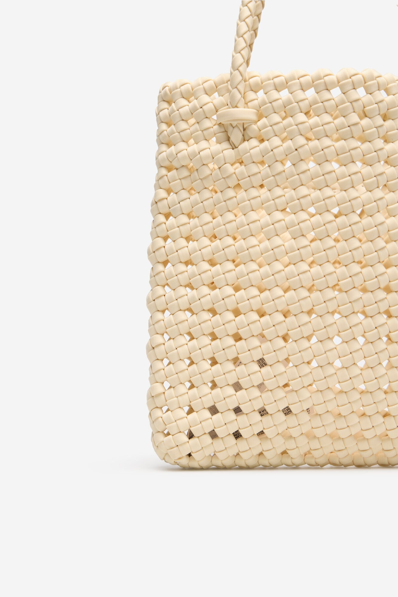 Cortefiel Fabric braided handbag Ivory