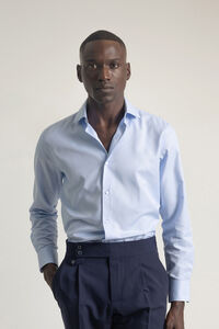 PuroEGO Camisa social de sarja de corte regular fit