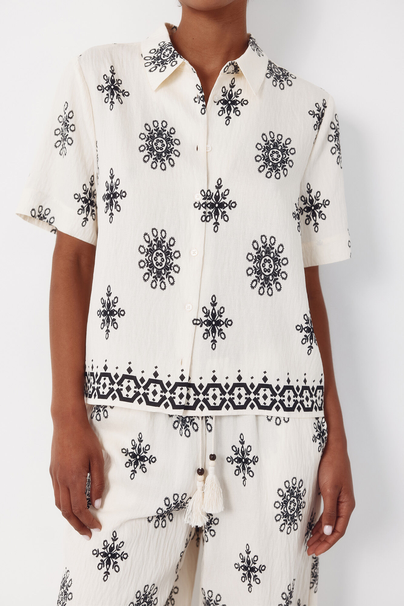 Cortefiel Camisa manga curta estampada Impress&atilde;o