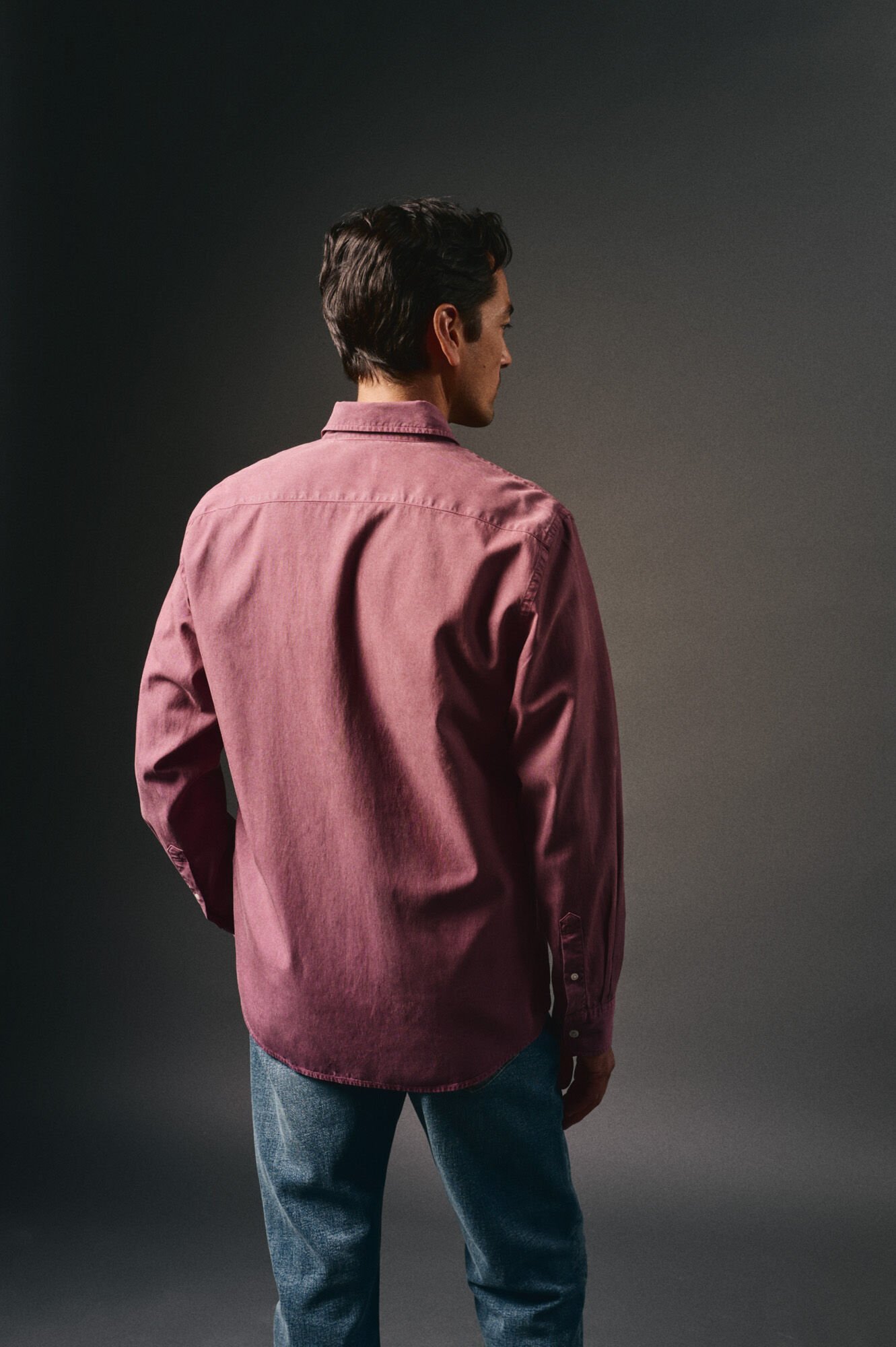 OOTO Camisa liso de algod&atilde;o tencel sarja