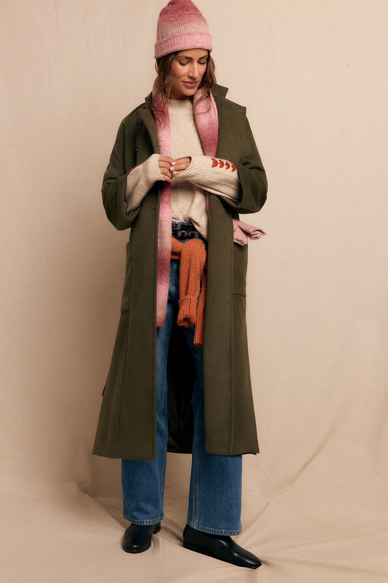 Slowlove Sobretudo longo trespassado Verde