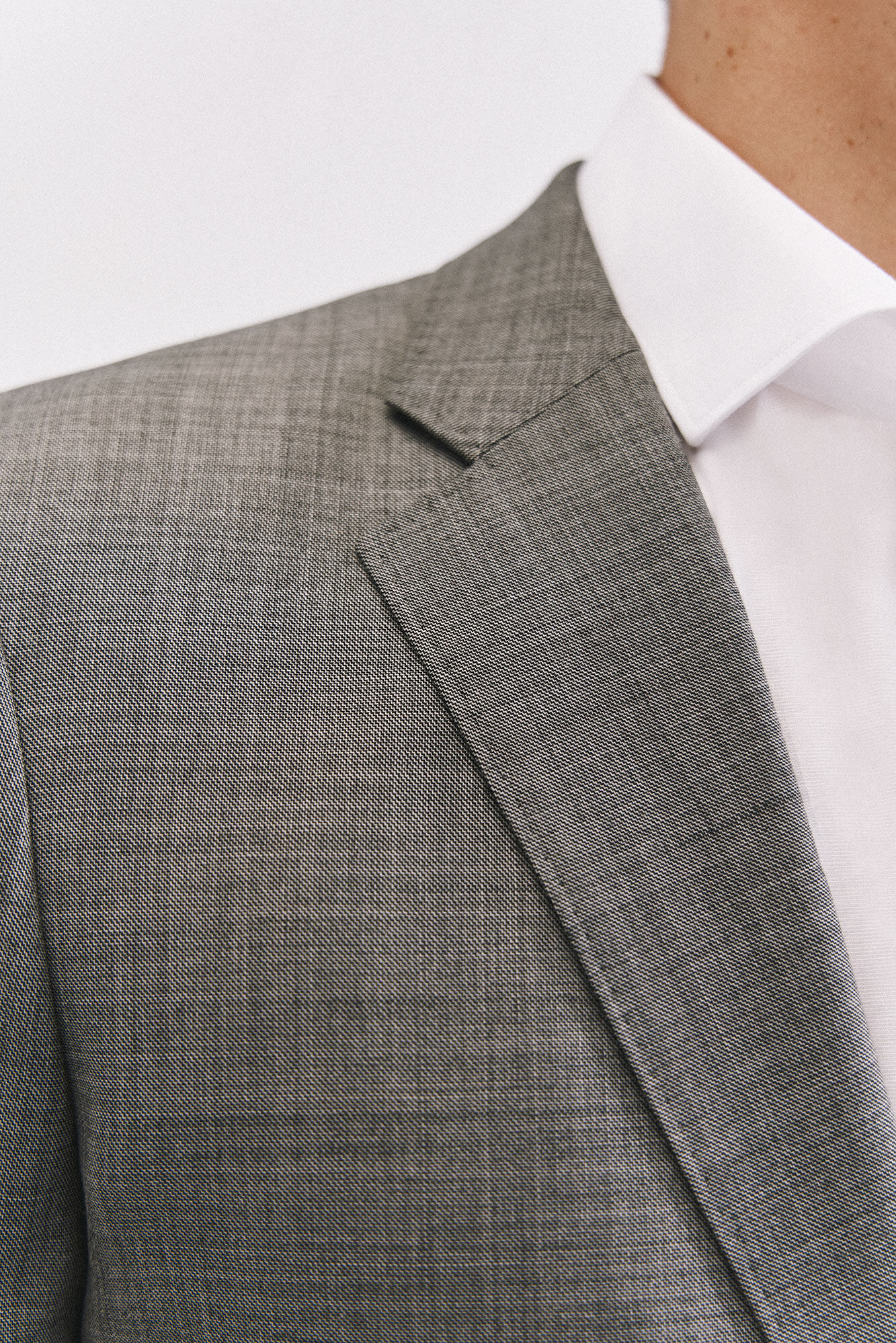 Cortefiel Slim fit grey structured blazer Grey