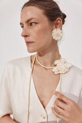 Cortefiel Beaded choker with flower Yellow