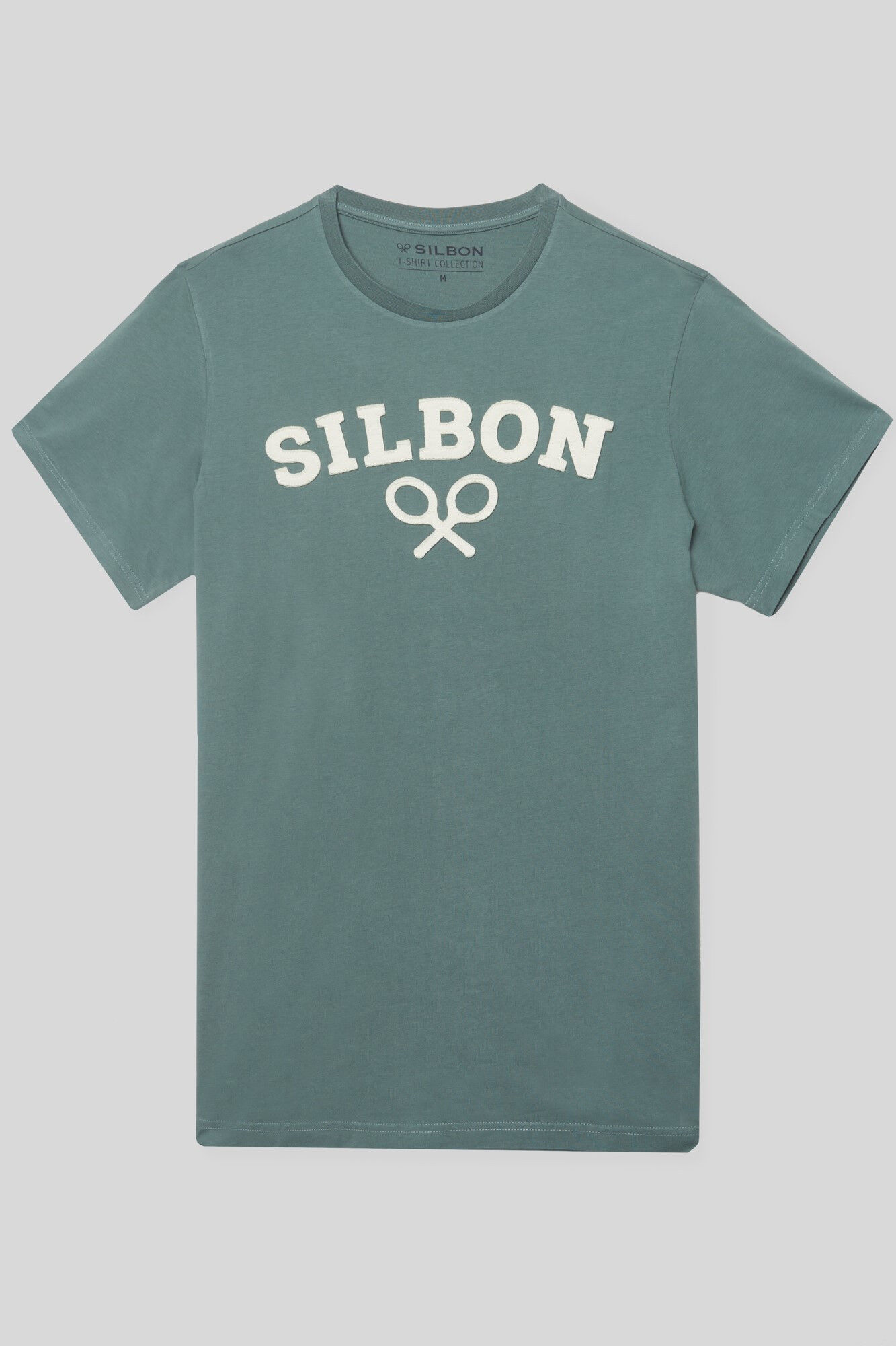 Silbon Camiseta logo raqueta media verde Verde