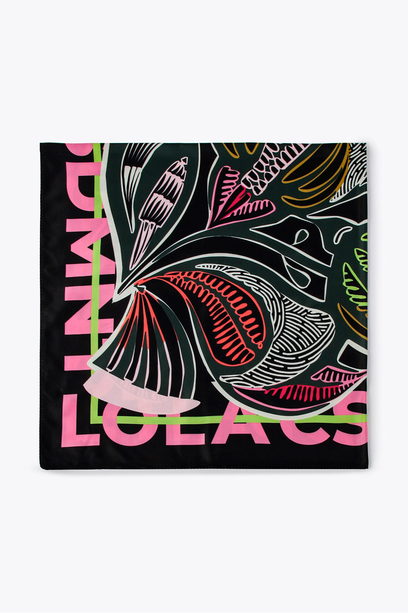 Lola Casademunt Pa&ntilde;uelo satinado hojas frondosas Multicolor