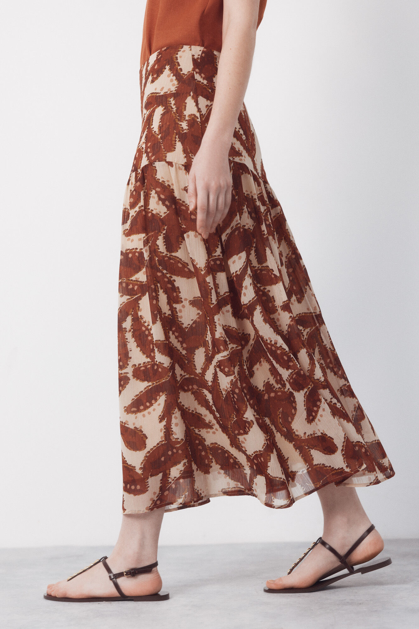 Cortefiel Printed skirt Printed white