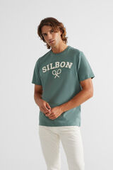 Silbon Camiseta logo raqueta media verde Verde