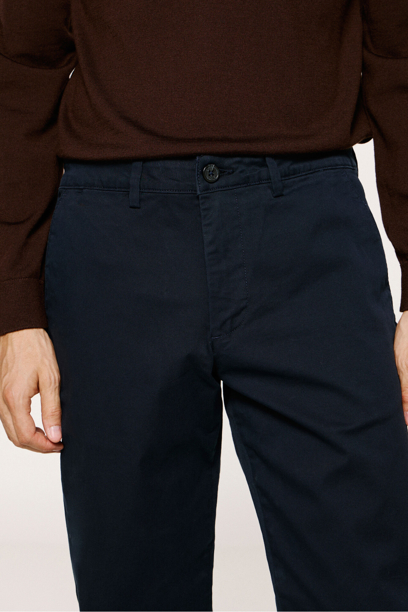 Selected Cal&ccedil;a cal&ccedil;as chino slim fit feita de algod&atilde;o org&acirc;nico 