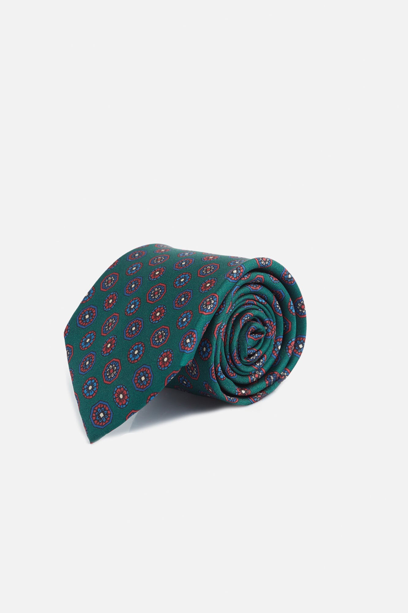 Silbon English motif tie Green