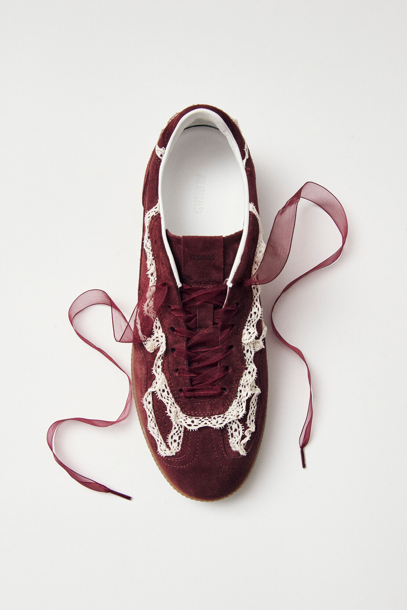 Alohas Tb.490 Crochet Leather Slippers Maroon