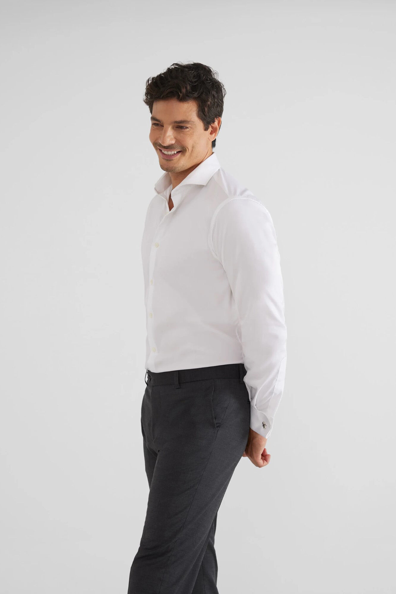 Silbon Camisa vestir pu&ntilde;o doble easy iron Blanco
