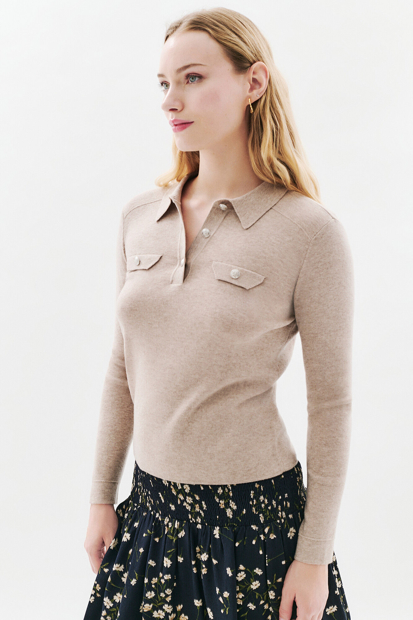 Caroll Camisola gola polo Tostado