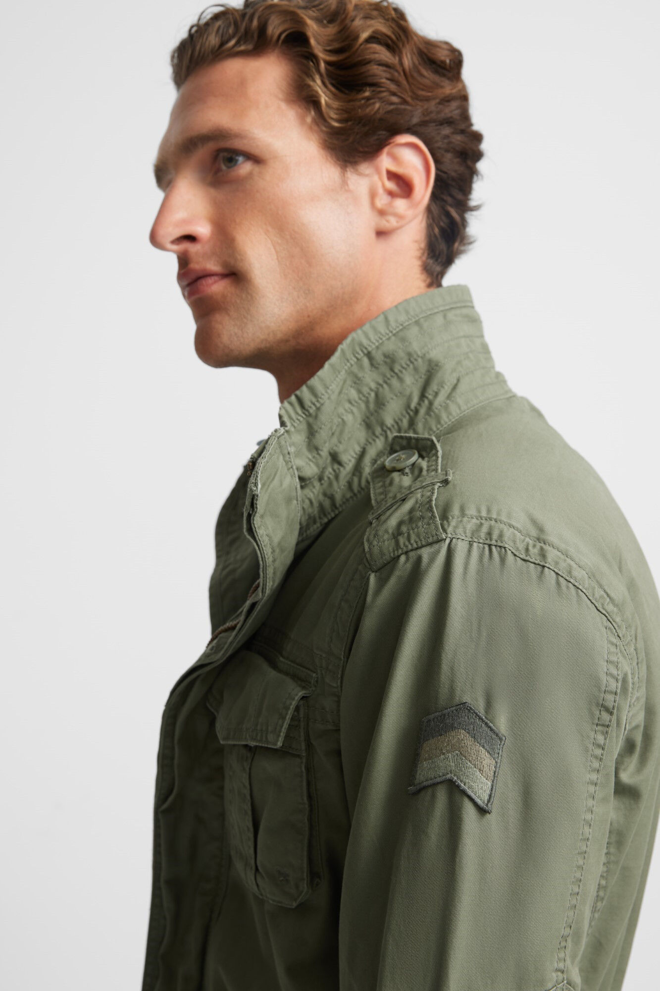 Silbon Chaqueta militar garment dye Verde