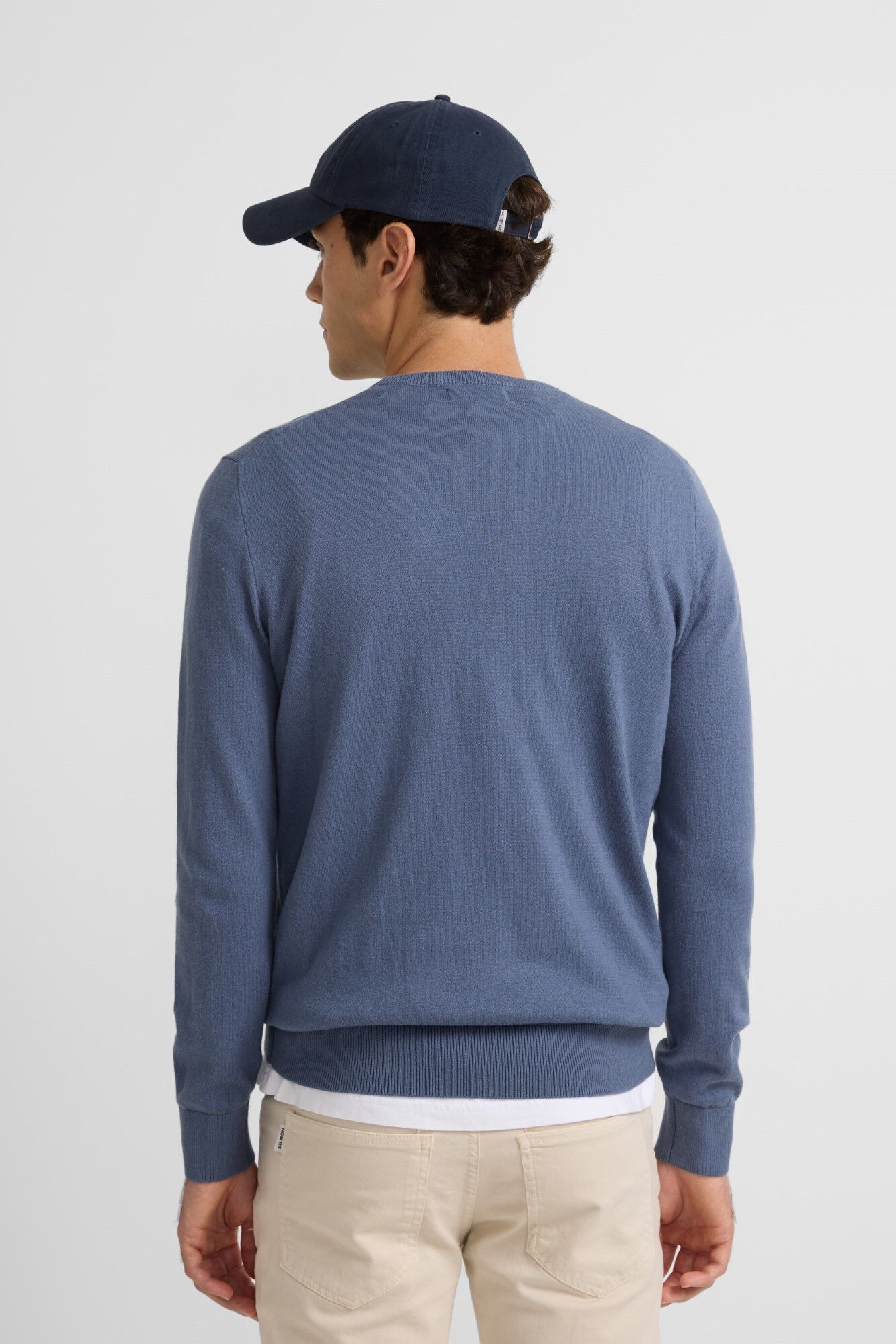 Silbon Jersey liso cuello redondo Azul