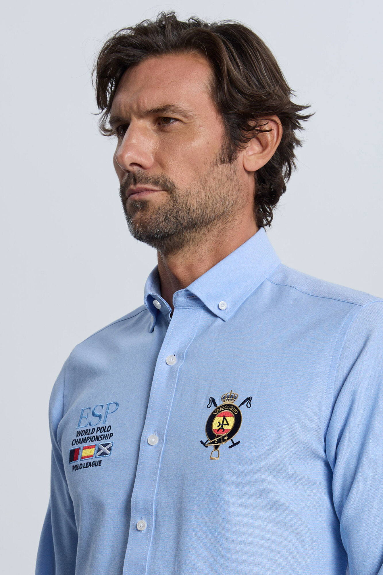 Valecuatro Camisa bordada Espanha azul claro