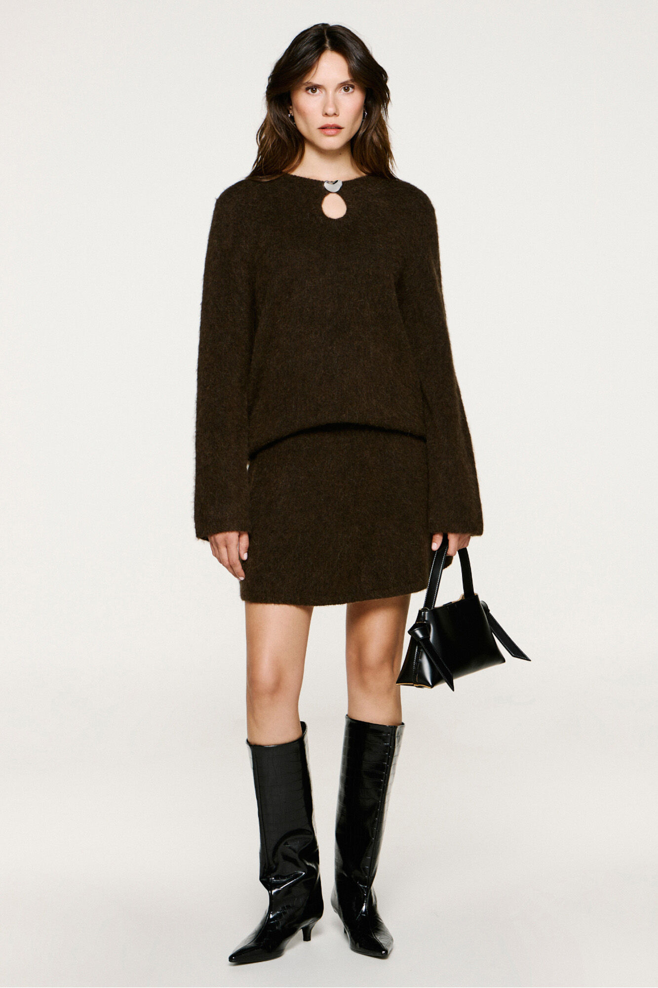 Selected Saia curta de alpaca e l&atilde;