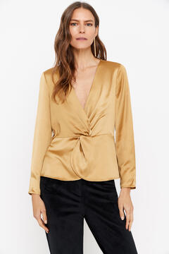 Cortefiel Gold blouse Yellow