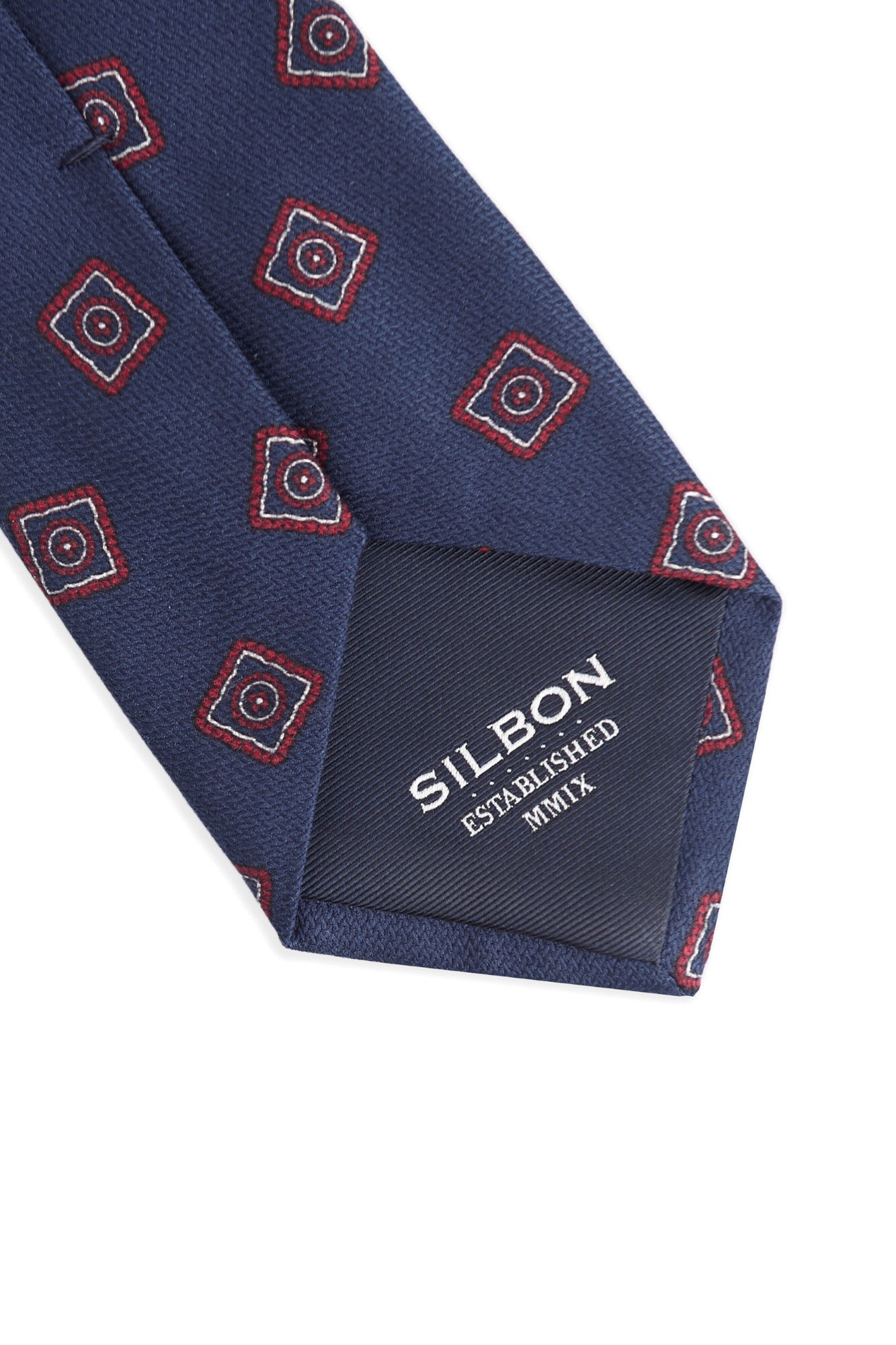 Silbon Corbata estampado irregular Azul marino