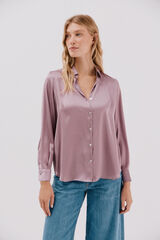 Cortefiel Satin-finish shirt Lilac
