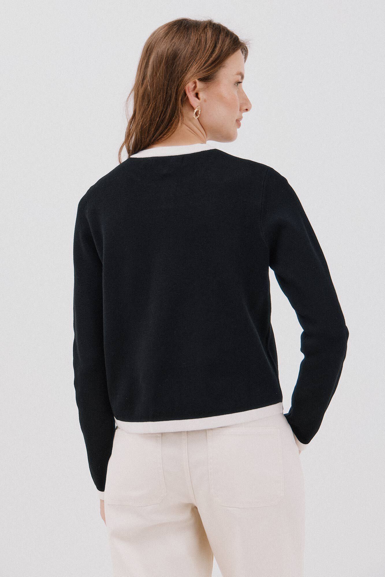 Cortefiel Essential knit cardigan Black