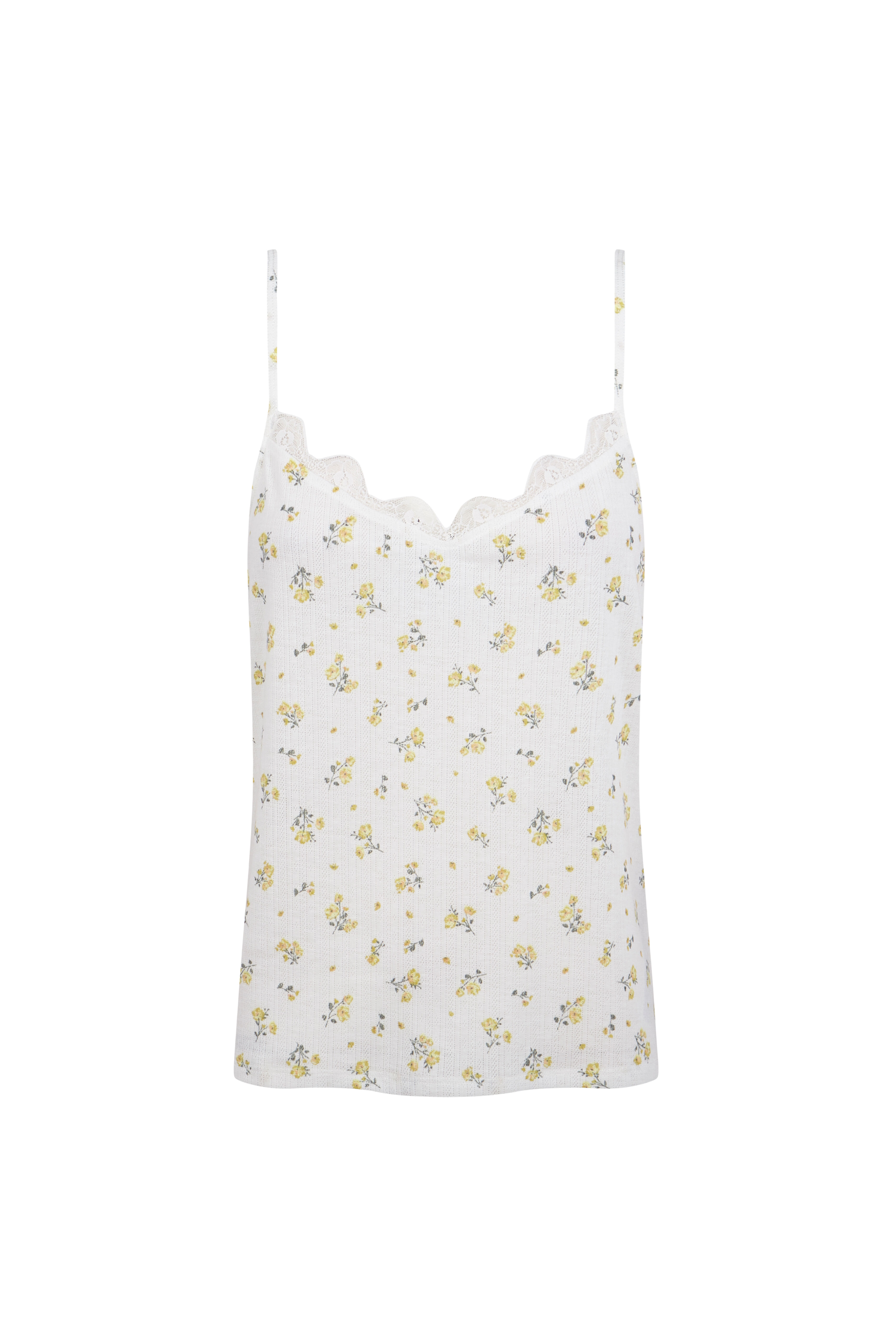 Slowlove Top tirantes detalle blonda Multicolor