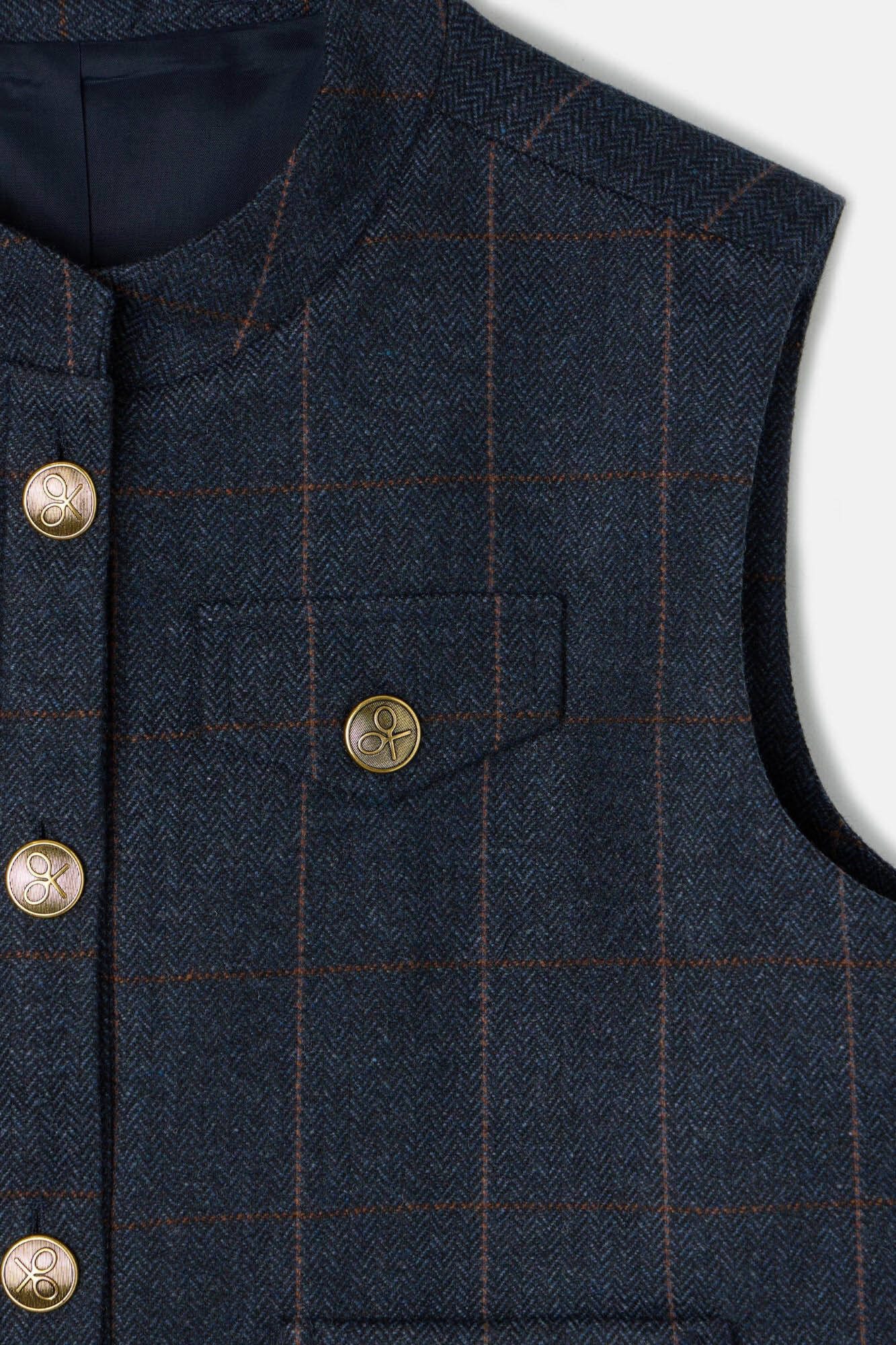 Silbon Herringbone herringbone vest Navy