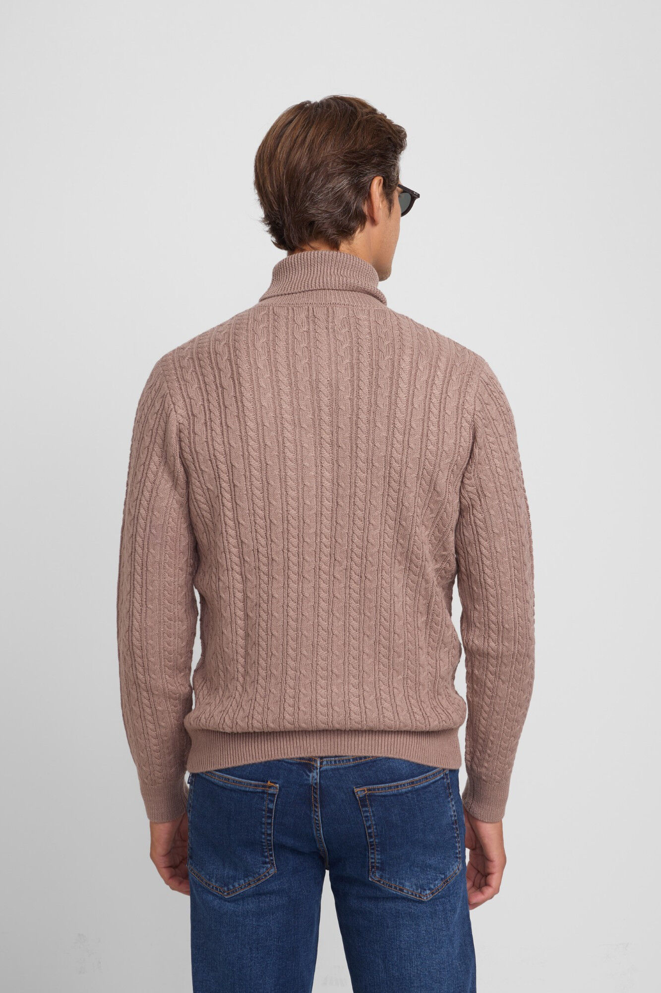 Silbon Camisola de gola com tric&ocirc; oitos Castanho