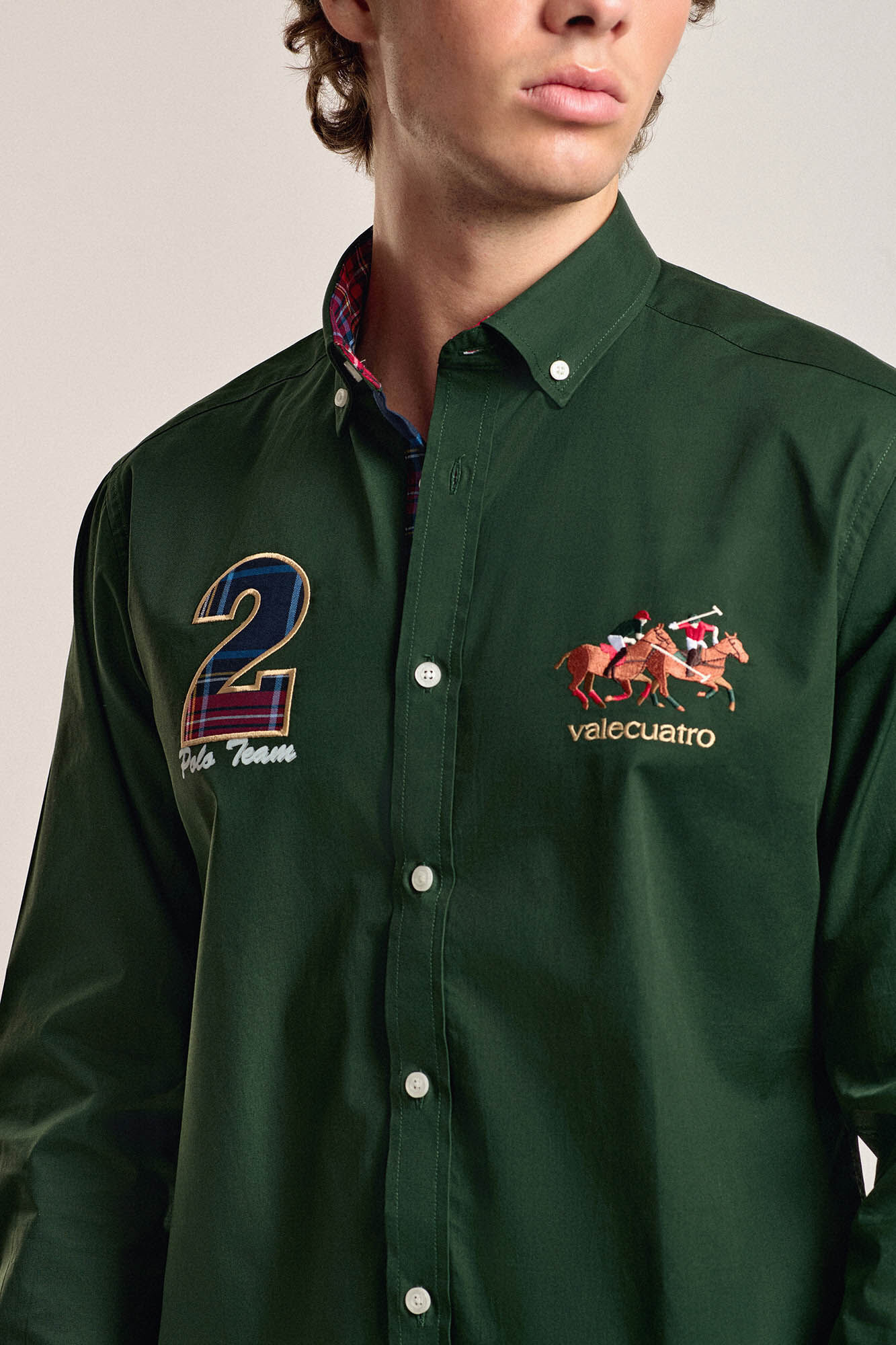 Valecuatro Camisa masculina verde Valecuatro modelo cavalo Verde