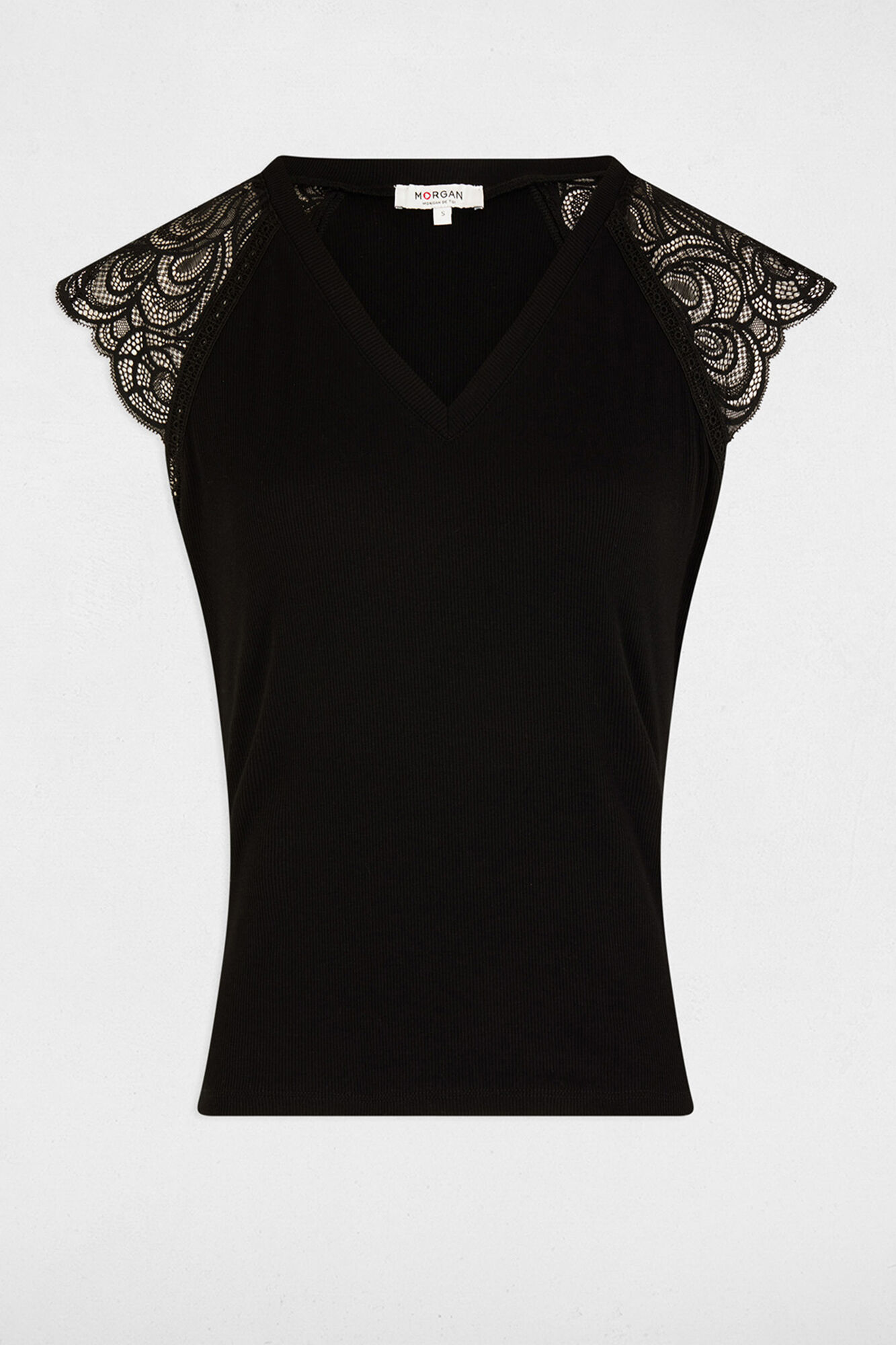 Morgan T-shirt de manga curta Preto