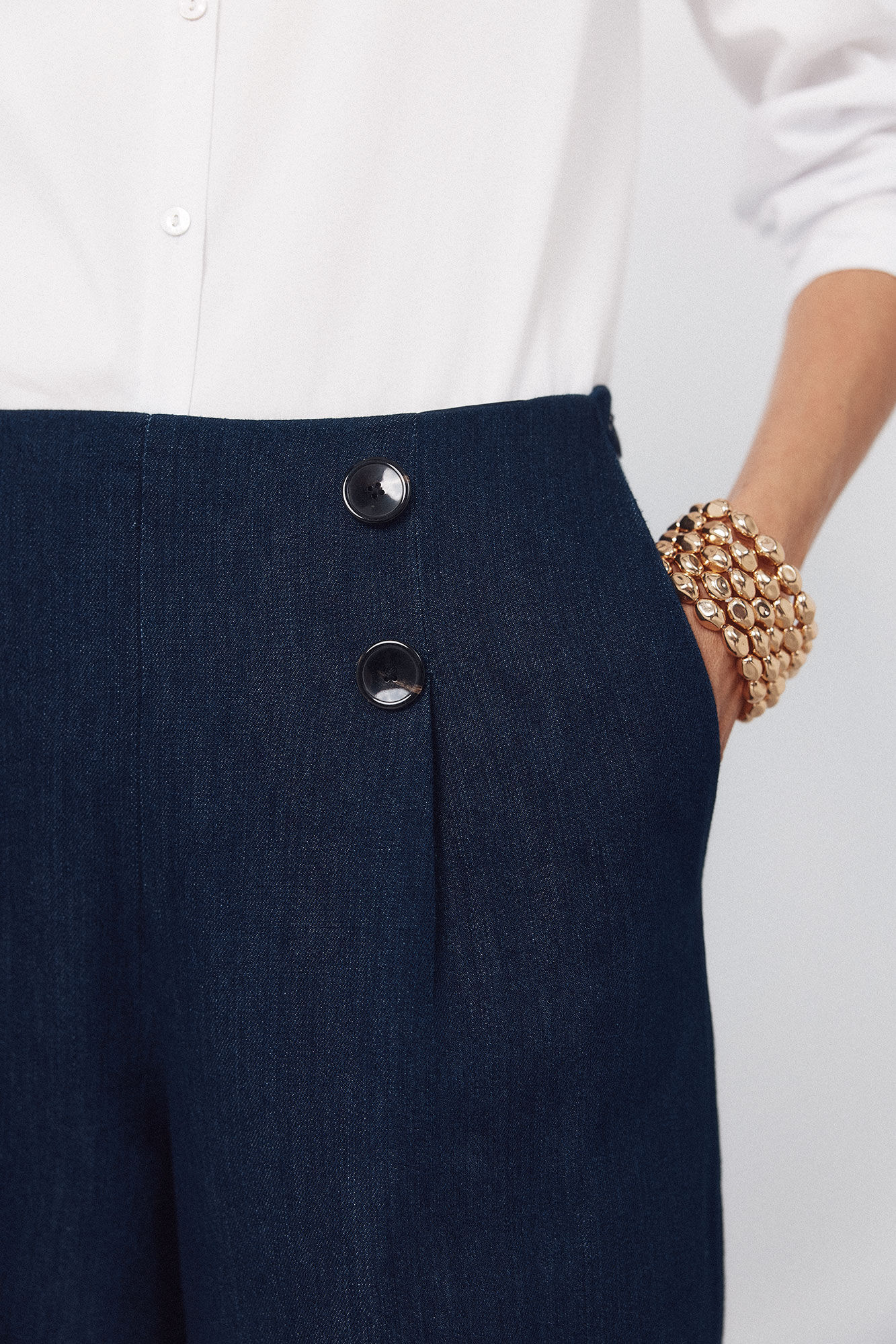 Cortefiel Pantal&oacute;n denim sastre Blue