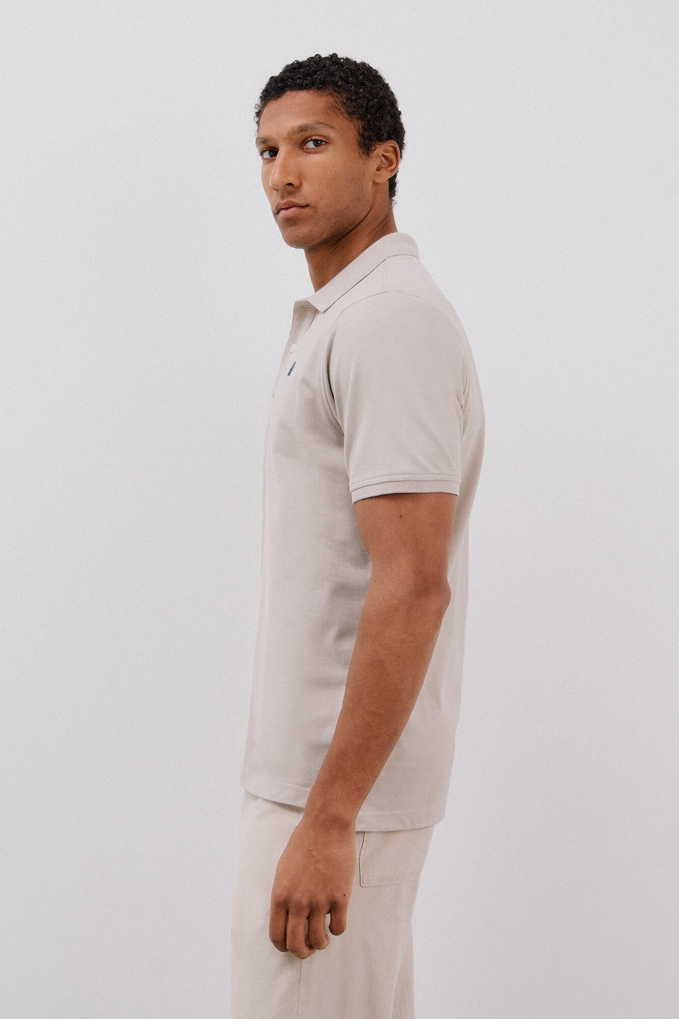 Cortefiel Basic piqu&eacute; polo shirt Beige
